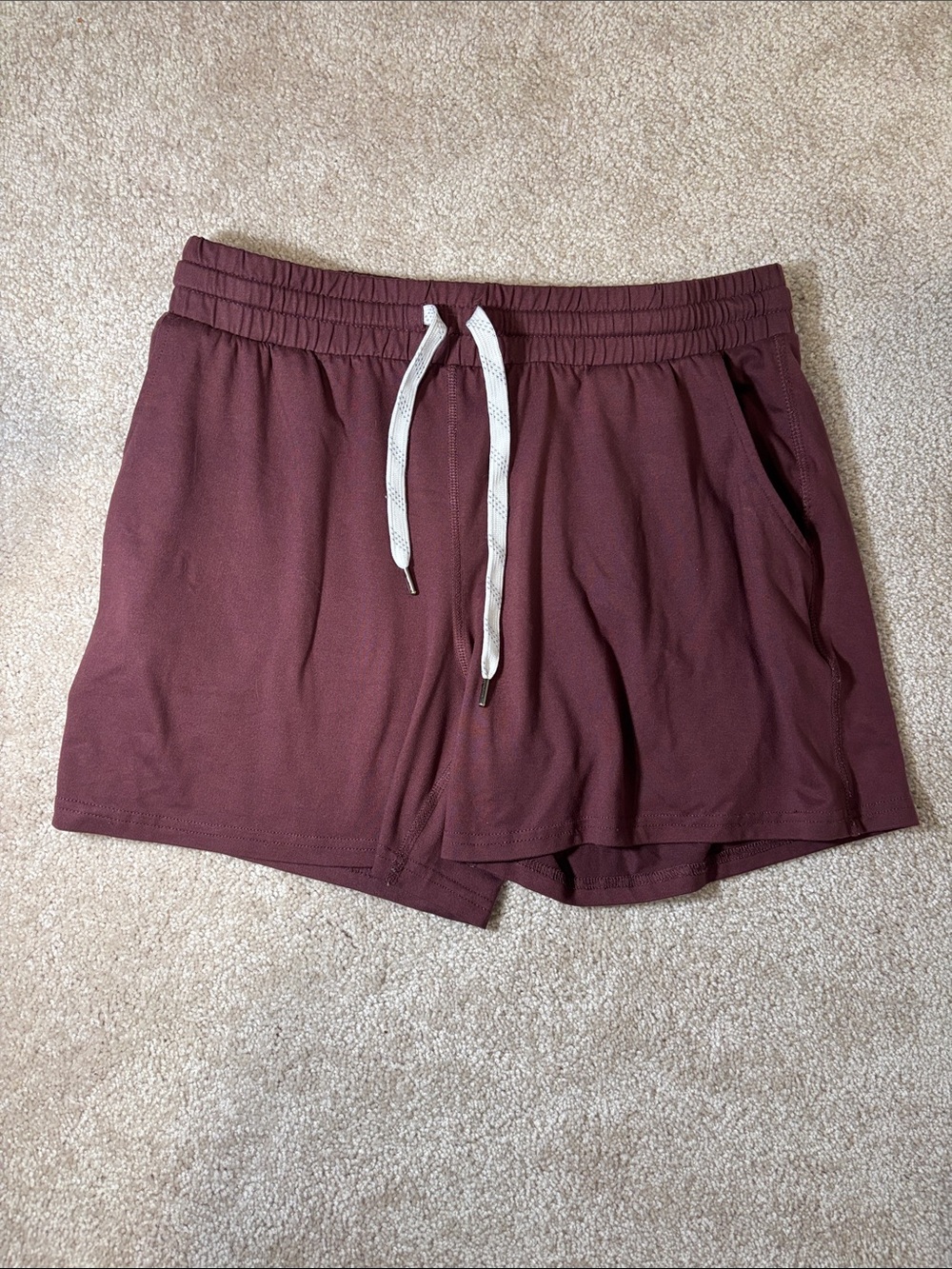 Women's Drawstring Pacific Trail Athletic Shorts in Maroon and Green Size Medium